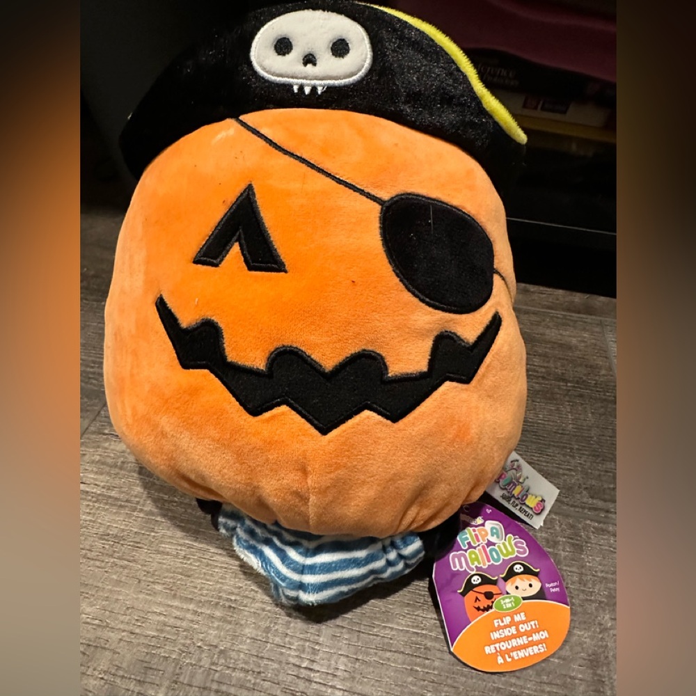 KellyToy Squishmallows Flip A Mallows Halloween Plush - Petey & Paxton 9"